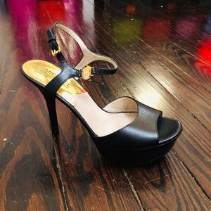 Platform open toe heels